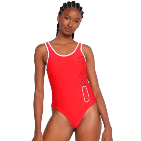 Fila Malla-Traje De Baño Femenino Reversible Double Marino-Rojo