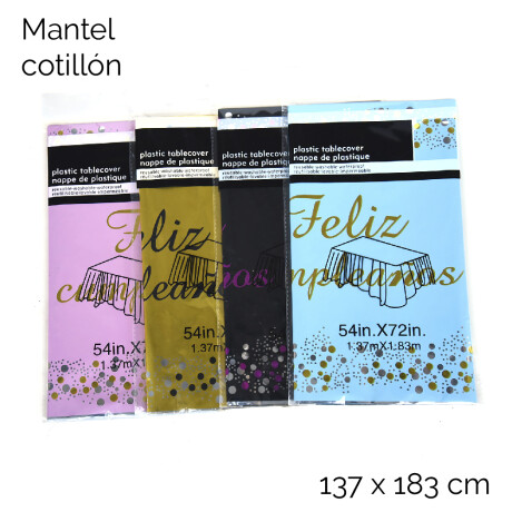 Mantel Cotillon 1.37 X 1.83 Cm Con Inscripcion Feliz Cumplea Unica