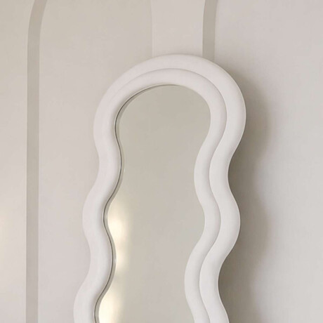 Espejo de pie con marco de ondas velvet - 60x160cm Blanco