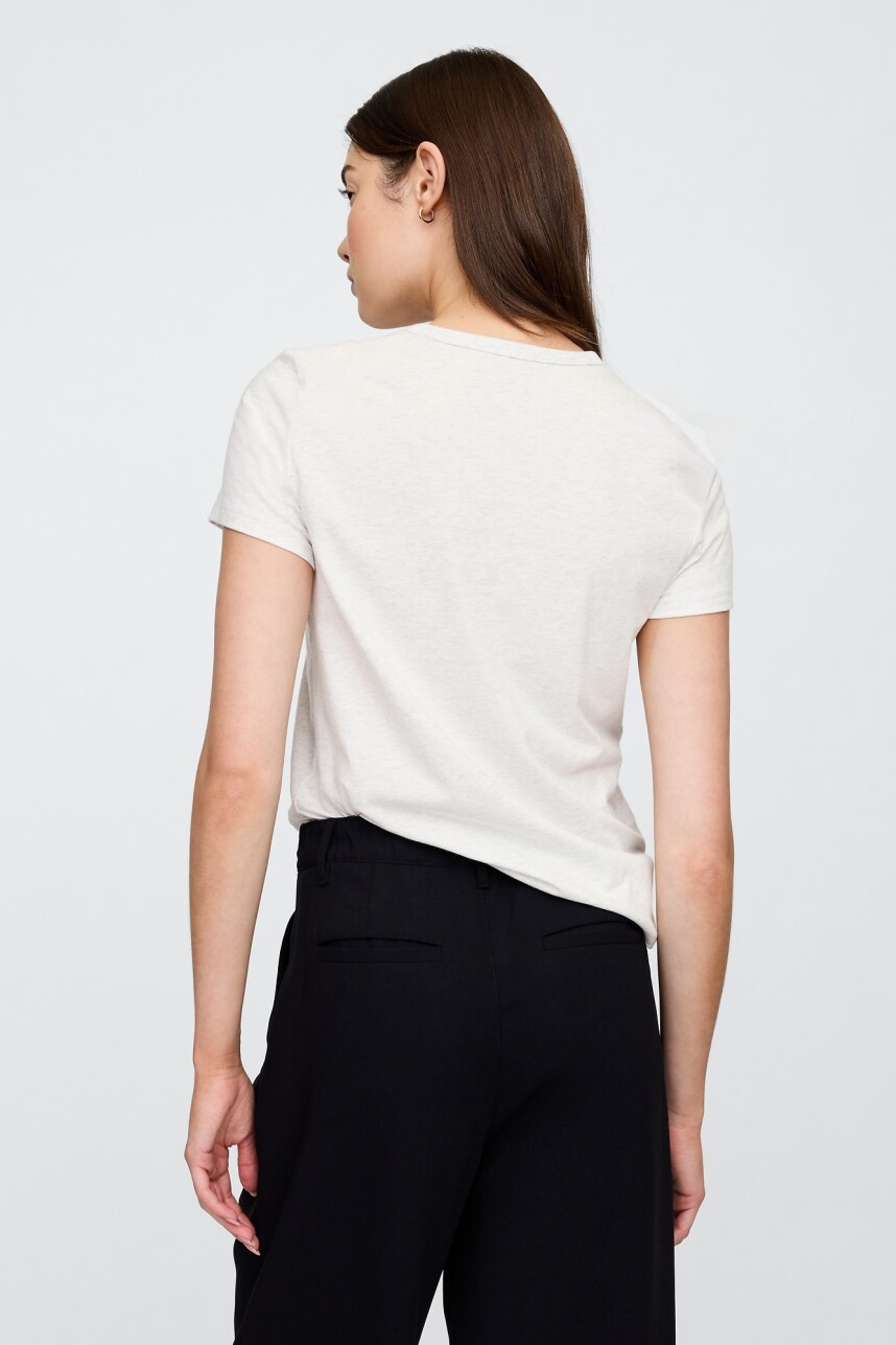 Remera Gràfico Manga Corta Mujer Pale Grey Heather Bc01