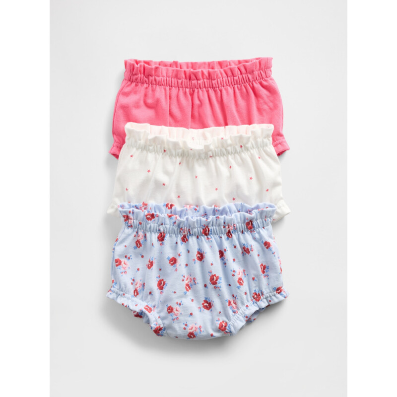 3PK BRUSHED KNIT SHORTS SERENE BLUE FLORAL