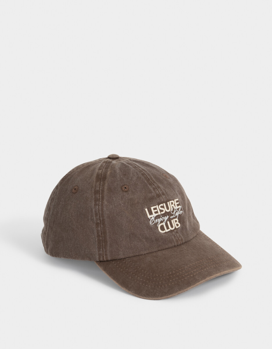 Gorra Canvas Bordada Chocolate 