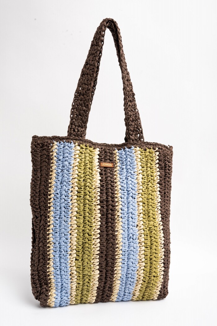 Bolso Trenzado Raya Vertical Multi