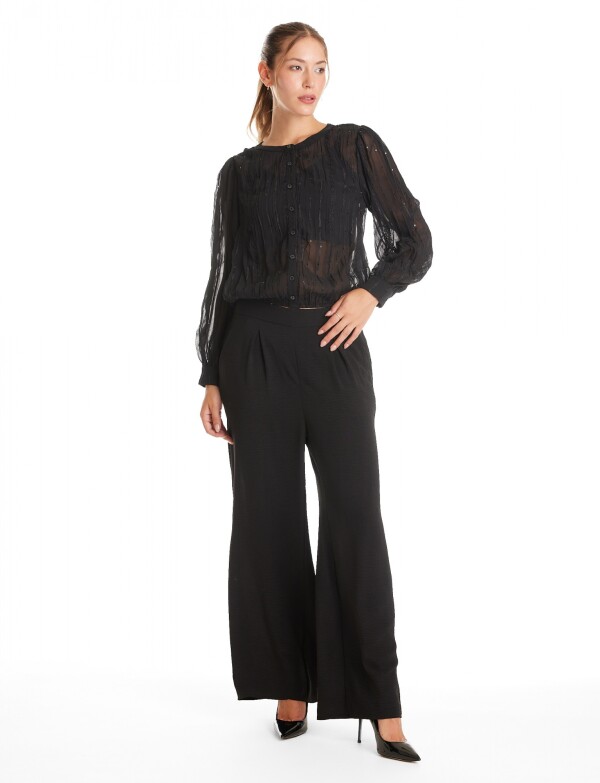 Palazzo Wide Leg Pinzas NEGRO