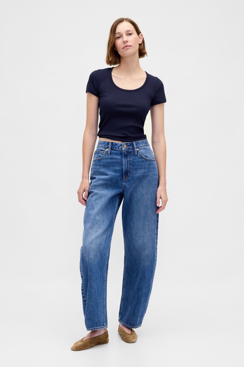 Remera Rib Mujer Navy Uniform