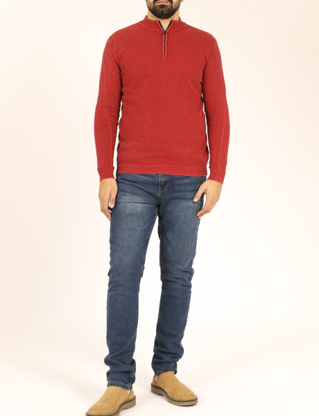 Sweater Medio Cierre Feraud Rojo