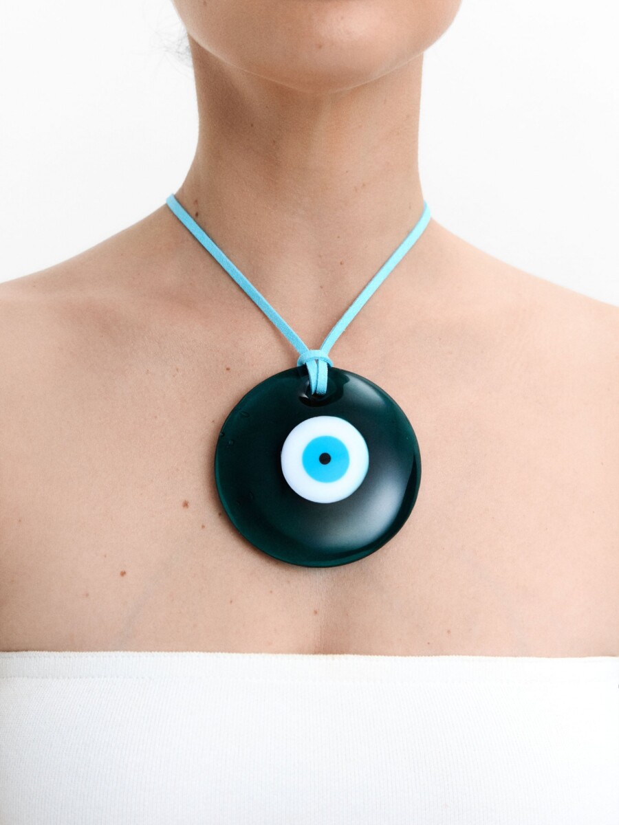 Collar De Cordón Con Colgante De Ojo multicolor