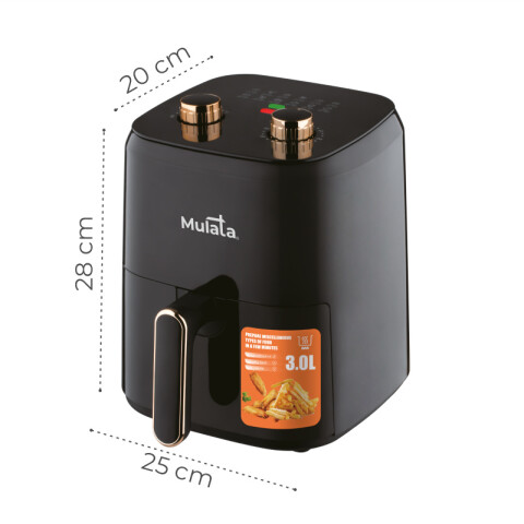 Freidora sin Aceite Air Fryer 3 Litros Mulata - Negro Freidora sin Aceite Air Fryer 3 Litros Mulata - Negro