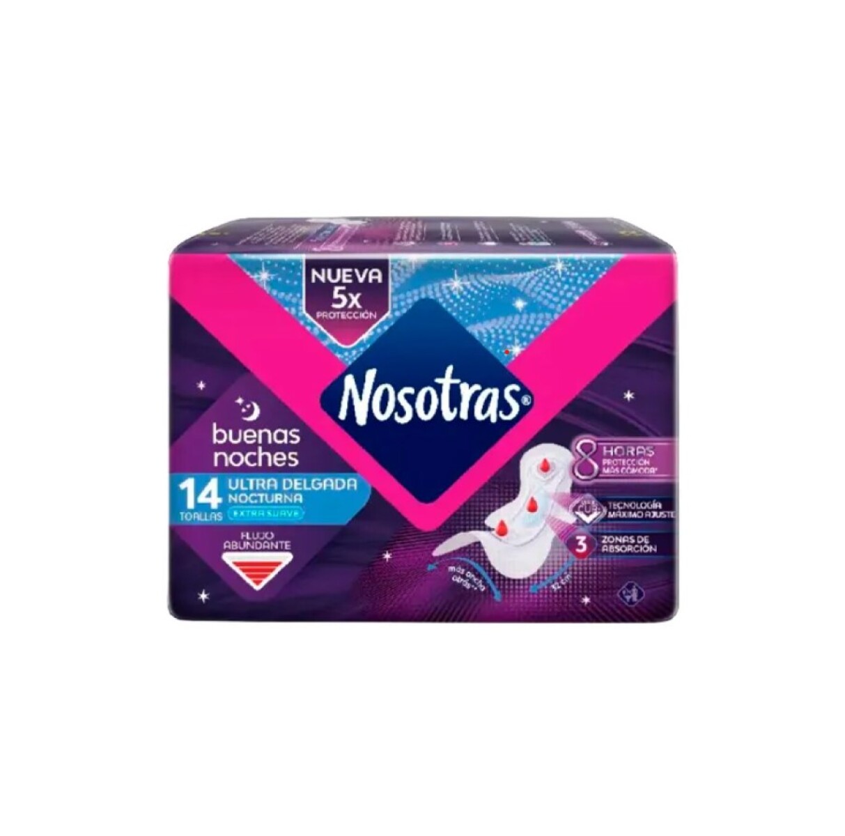 TOALLA BNS NOCHES INVISIBLE TELA 12X14 