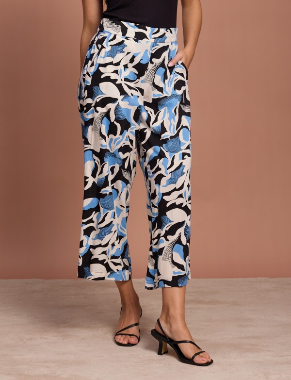 Pantalon Pull On MULTI/NEGRO