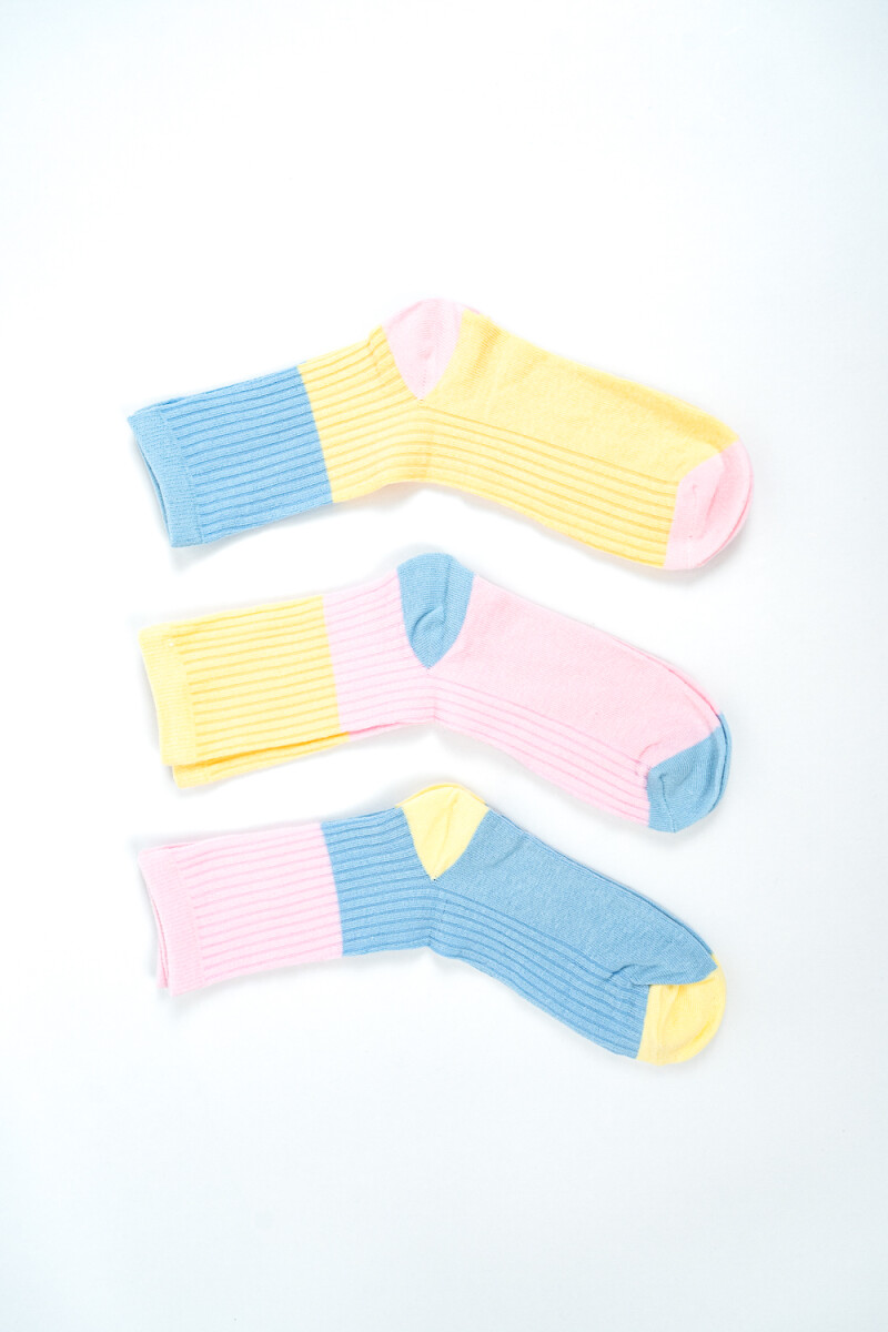 Medias Crew Vibes, Pack X 3 - Color Unico 