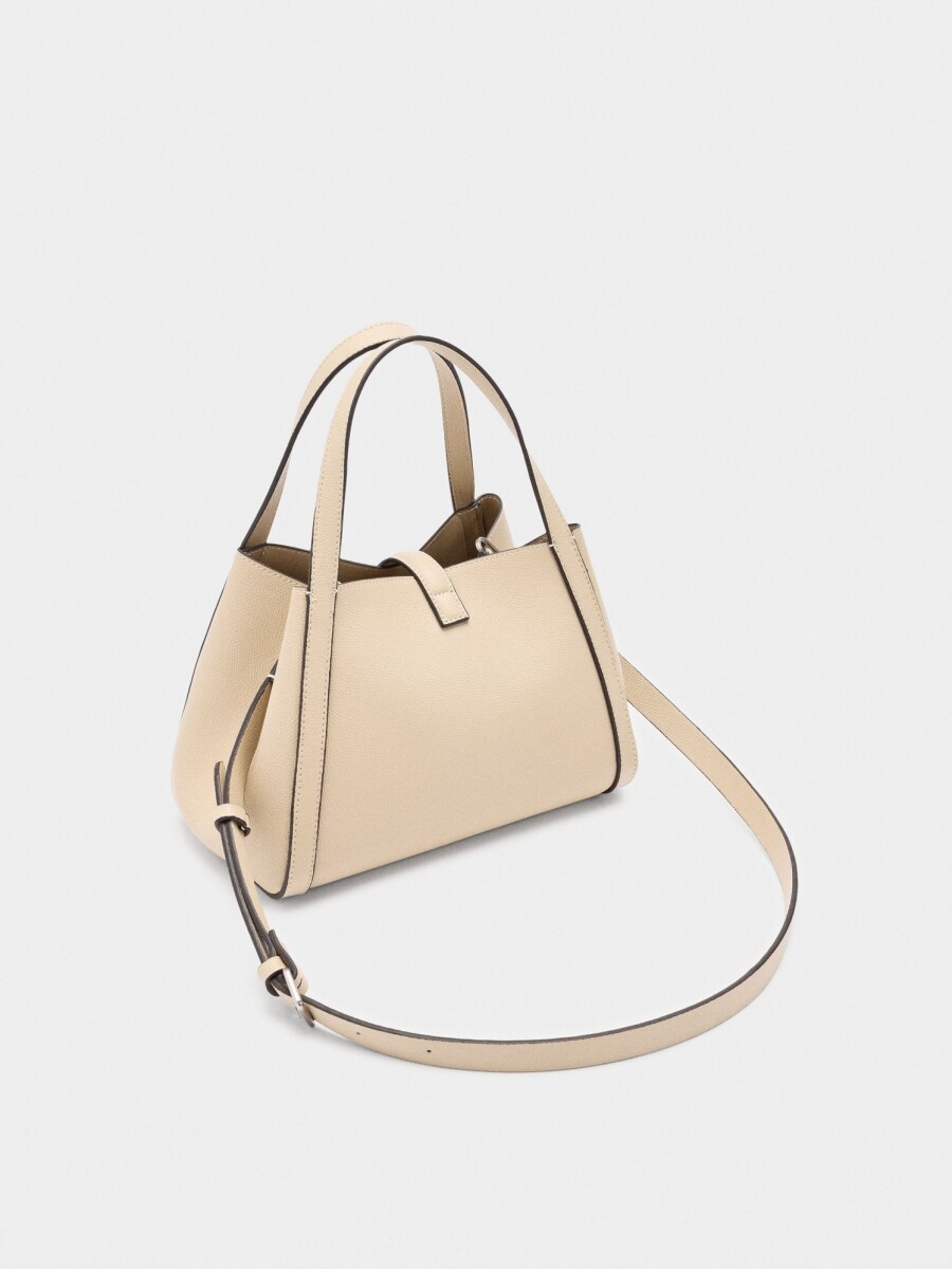 Bolso Tote Con Bolsa Interior crudo