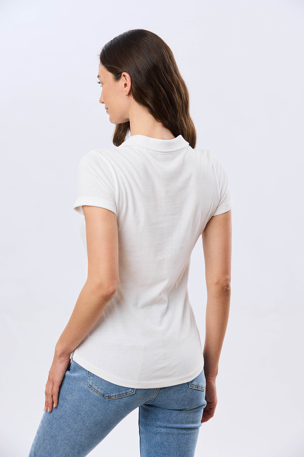 REMERA POLO BORDADA DE ALGODÓN Blanco