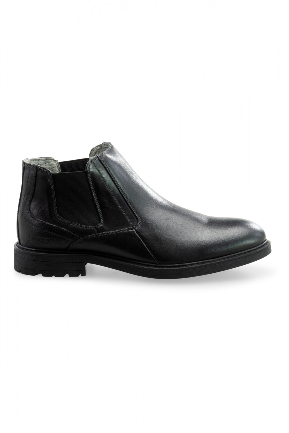 BOTA CUERO SIN CORDONES Negro