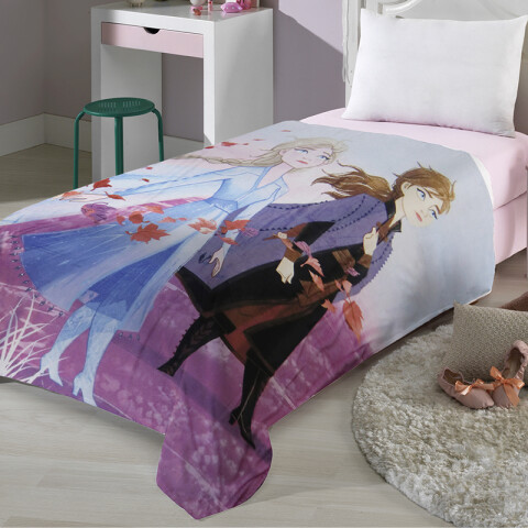 Frazada Infantil Terciopelo 1 Plaza Frozen 150 x 200 cm ROSA