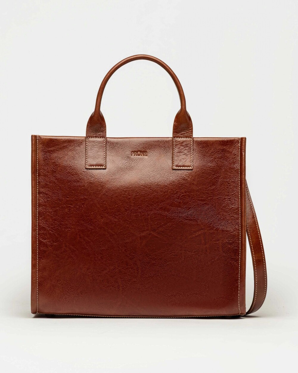 Cartera de mano Capri en cuero arrugado Cuoio