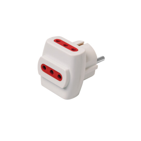 Adaptador schuko c/3 salidas 3 en línea blanco C84538