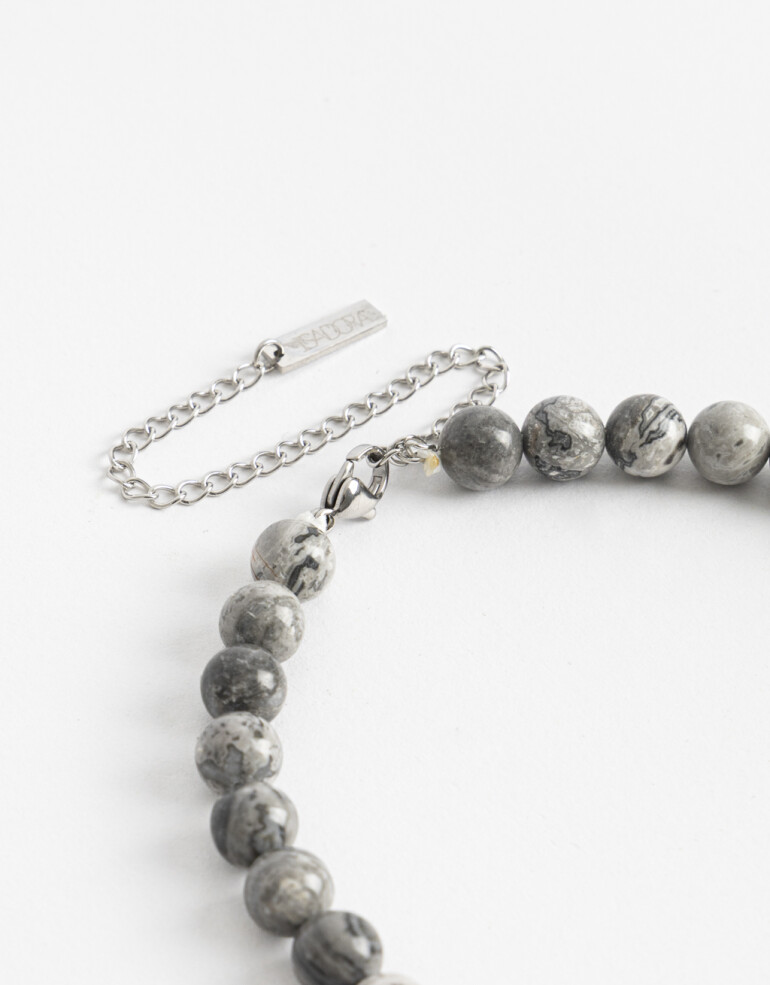 Collares Cortos Piedra Collar De Piedras Men's Collection - Gris Melange