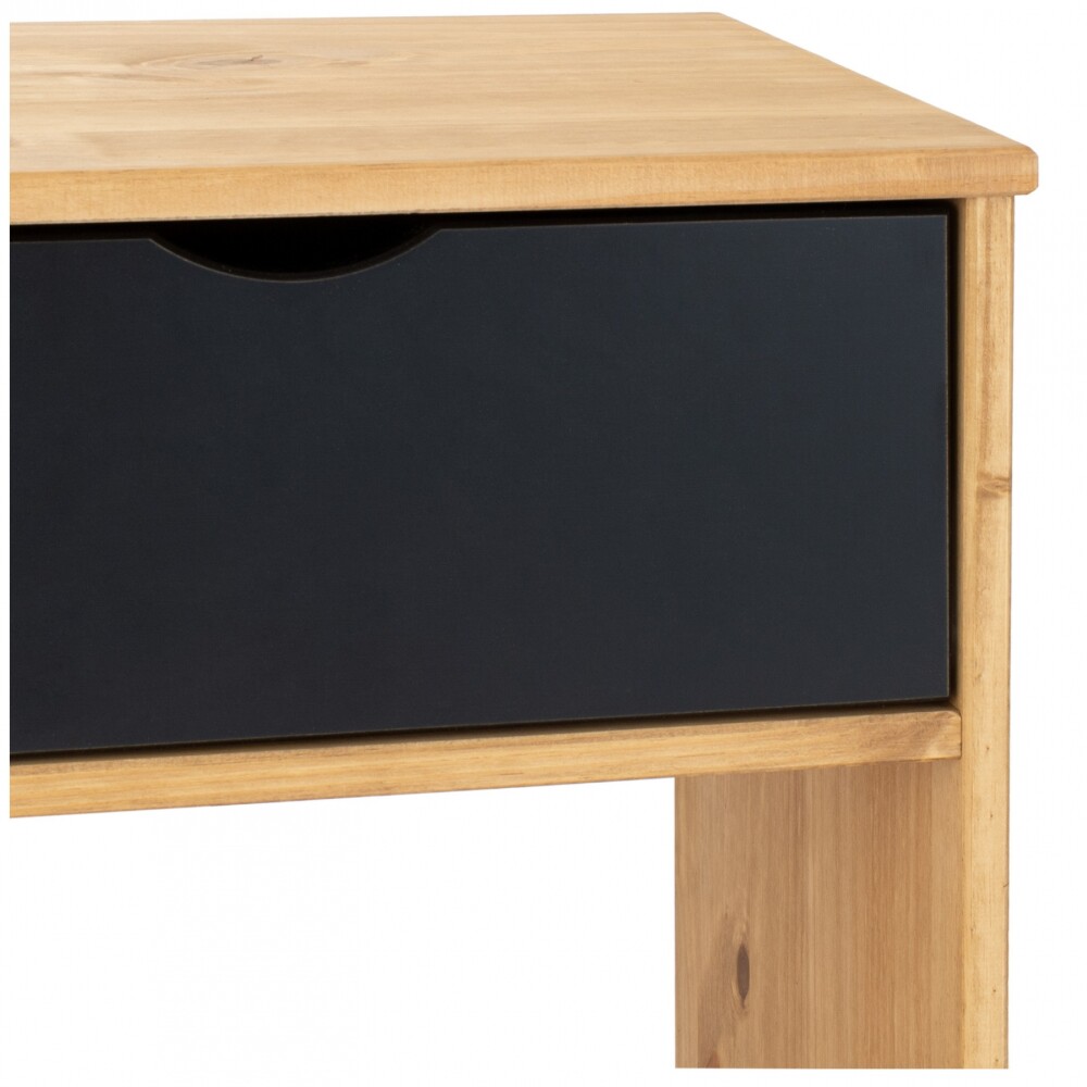 Mesa De Luz 1 Cajon Madera - Linea Dublin - Negro Mesa De Luz 1 Cajon Madera - Linea Dublin - Negro