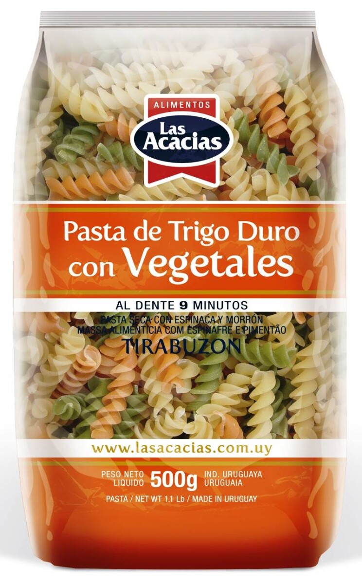 FIDEO LAS ACACIAS VEGETALES 400G TIRABUZON 