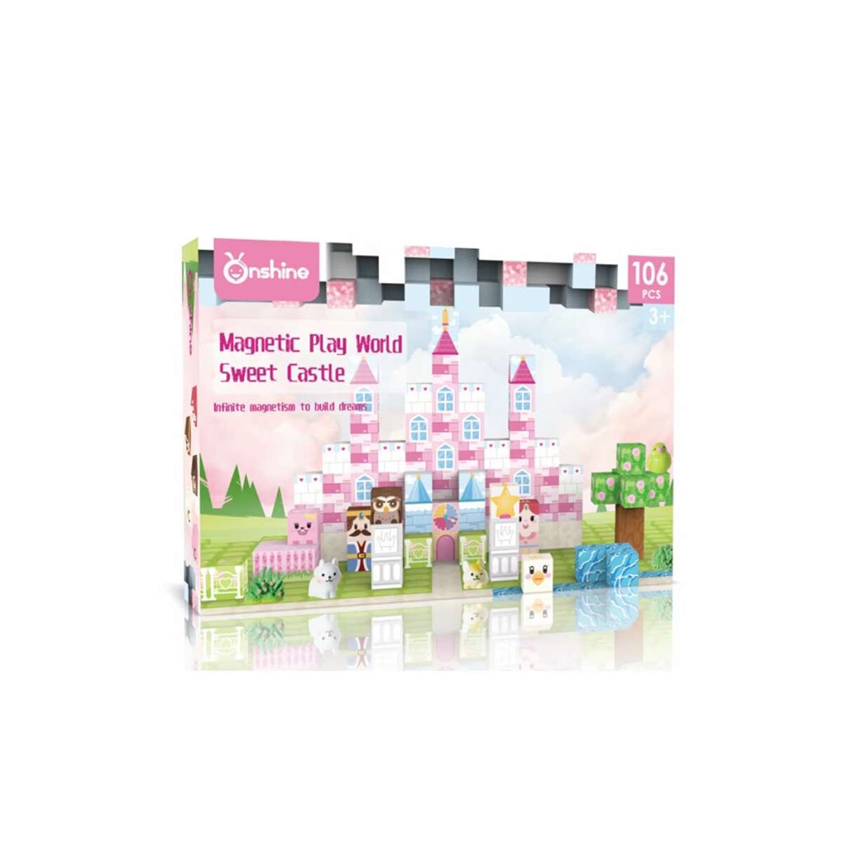 Juego de 101 piezas imantado infantil - Rosado 