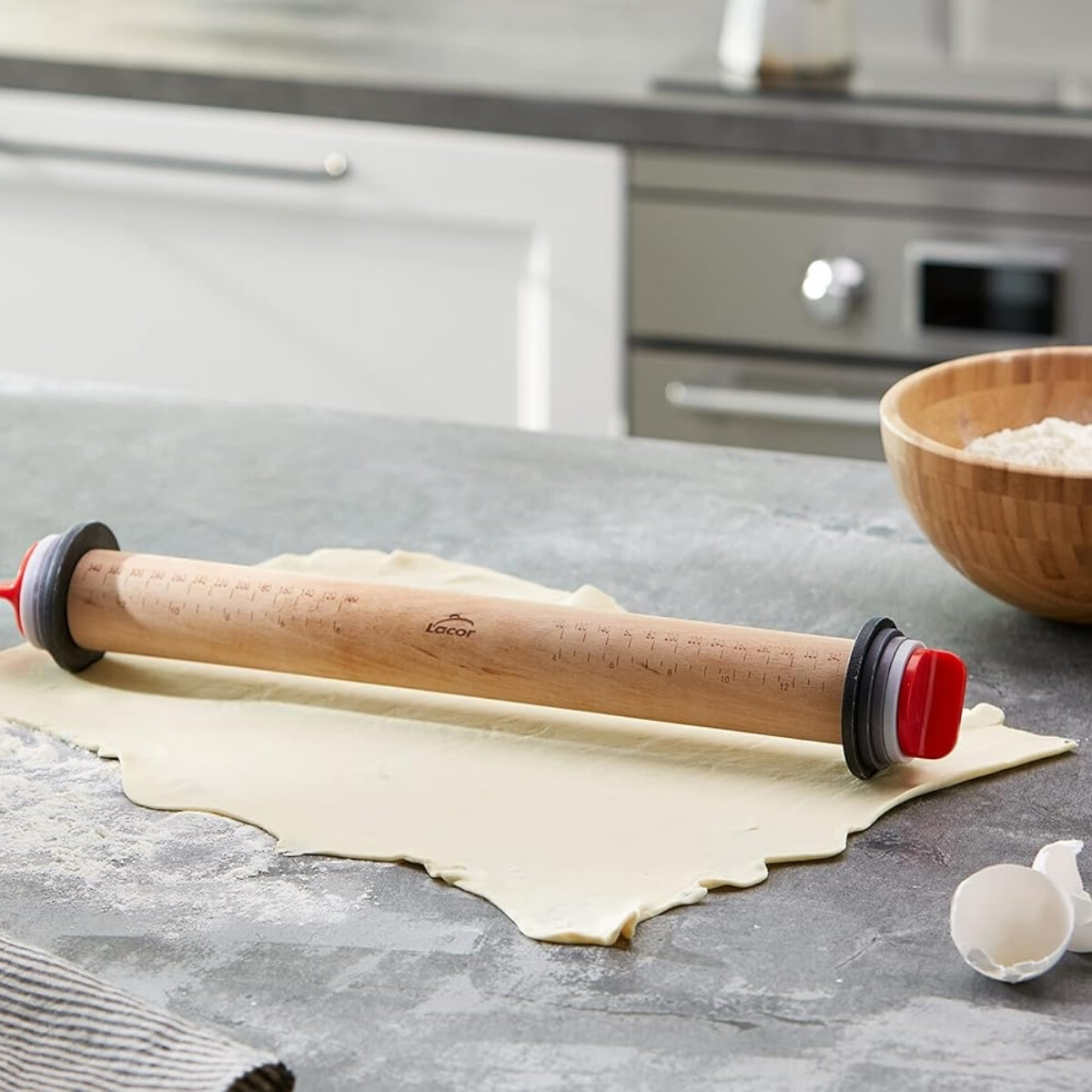 Palo de amasar con anillos 38cm 