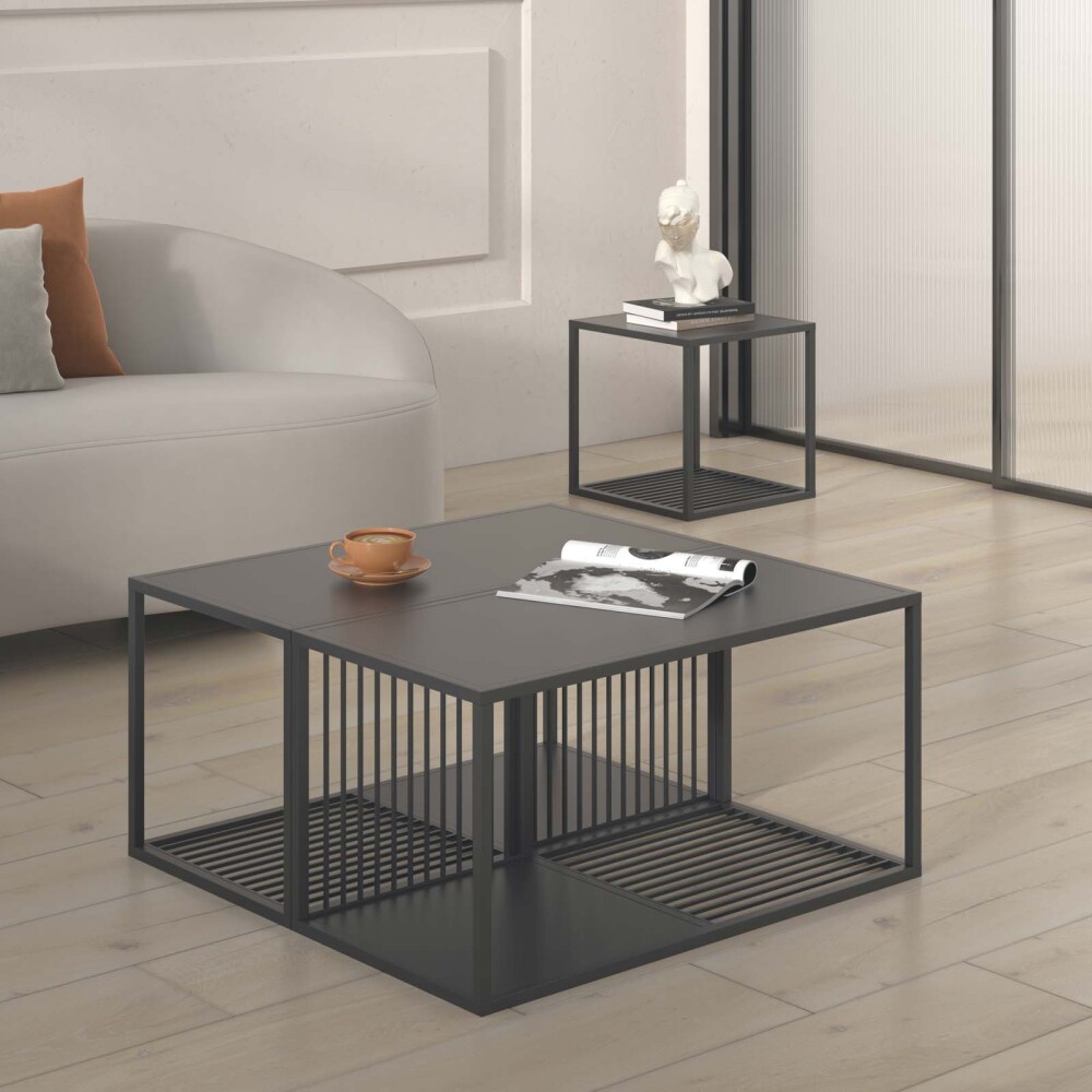 MESA LATERAL METAL NEGRO OLIVIA