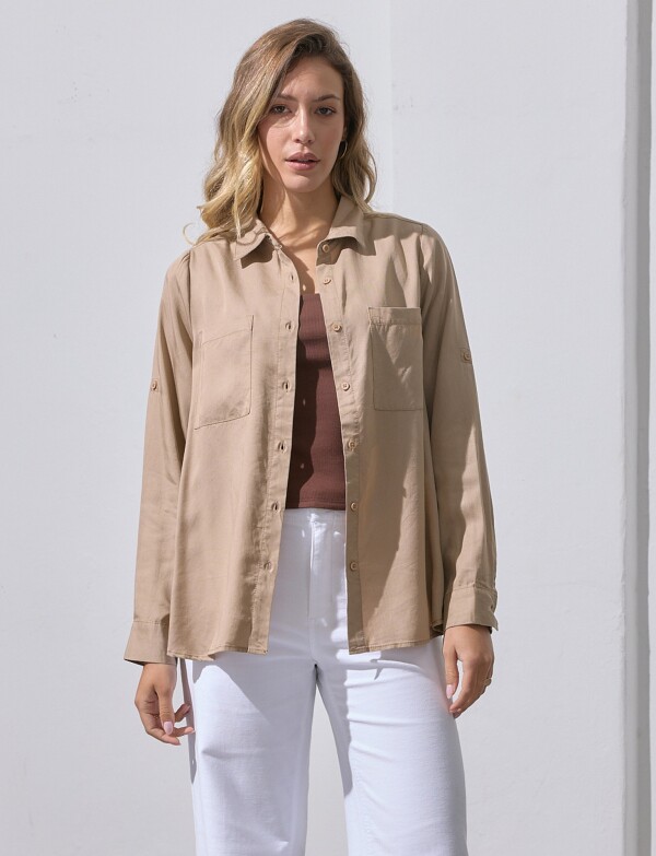 Camisa Bolsillos BEIGE