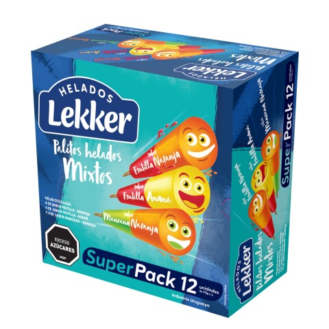 PACK x12 PALITO AGUA LEKKER 50 CC (FRU/NAR x4 + MAN/NAR x4 + ANA/FRU x4) Pack X12 Palito Agua Lekker 50 Cc (fru/nar X4 + Man/nar X4 + Ana/fru X4)