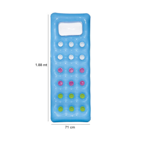 Colchoneta Porta Vasos Inflable Bestway Ideal Para Piscinas Celeste