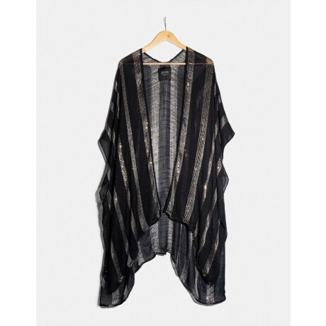 Kimono Con Lurex Negro