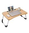 Mesa portátil para laptop con soporte y portavaso Madera