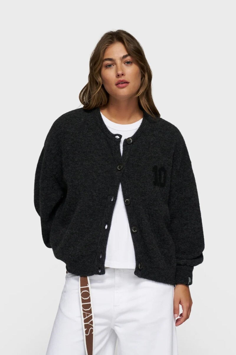 SOFT BASEBALL KNIT CARDIGAN Gris