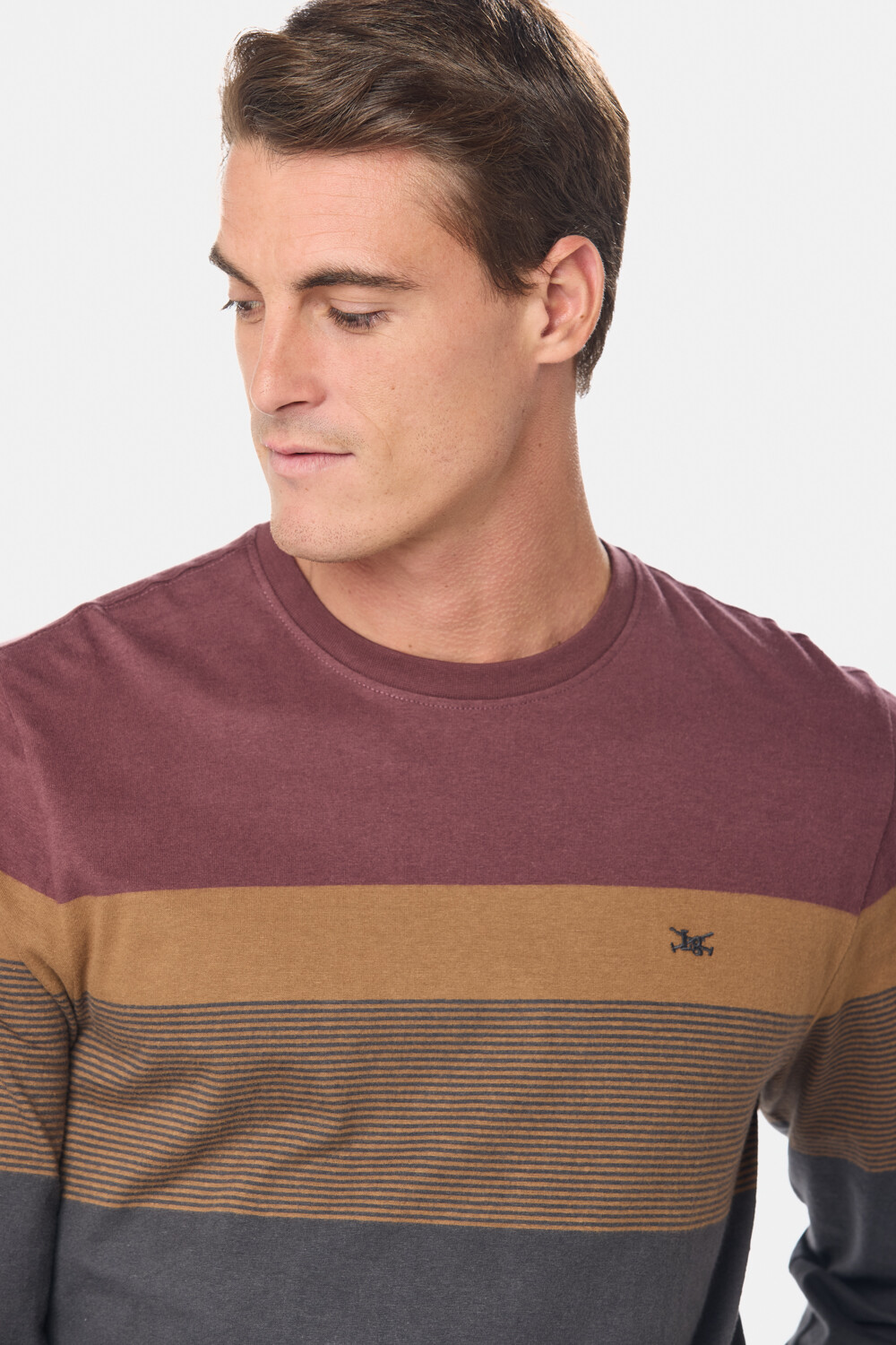 REMERA RAYADA Bordo