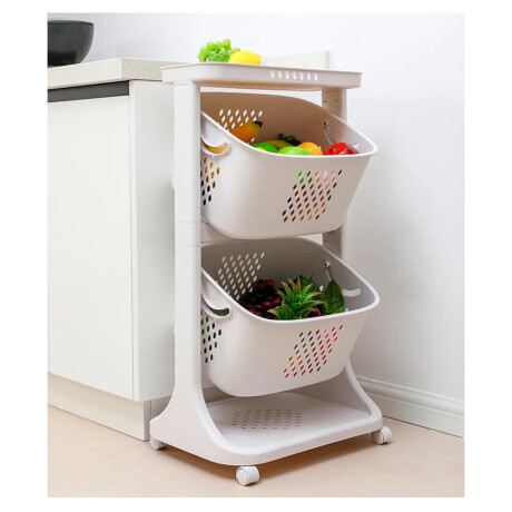 Carro Organizador 2 Canastos y Estante Baño y Cocina 031-8 001