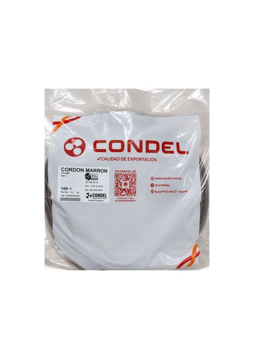 CABLE CORDON 2X1,00MM2 MA CONDEL 