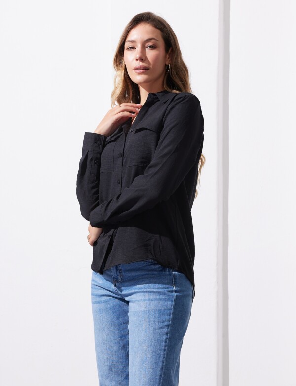 Camisa Bolsillos NEGRO