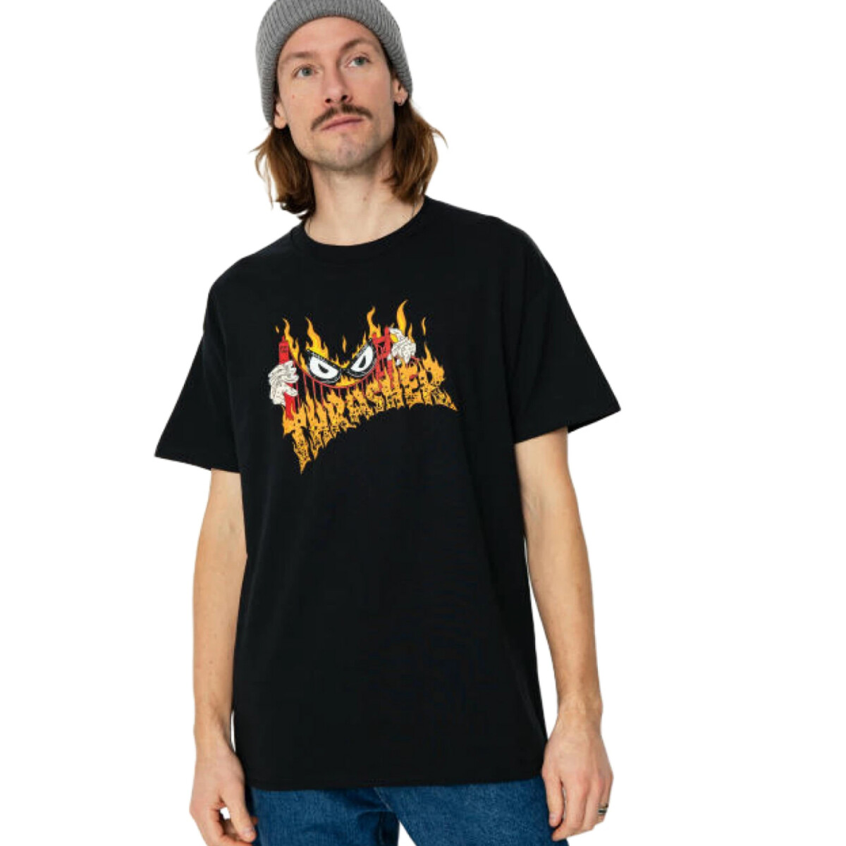 Remera Thrasher Sucka Free - Negro 
