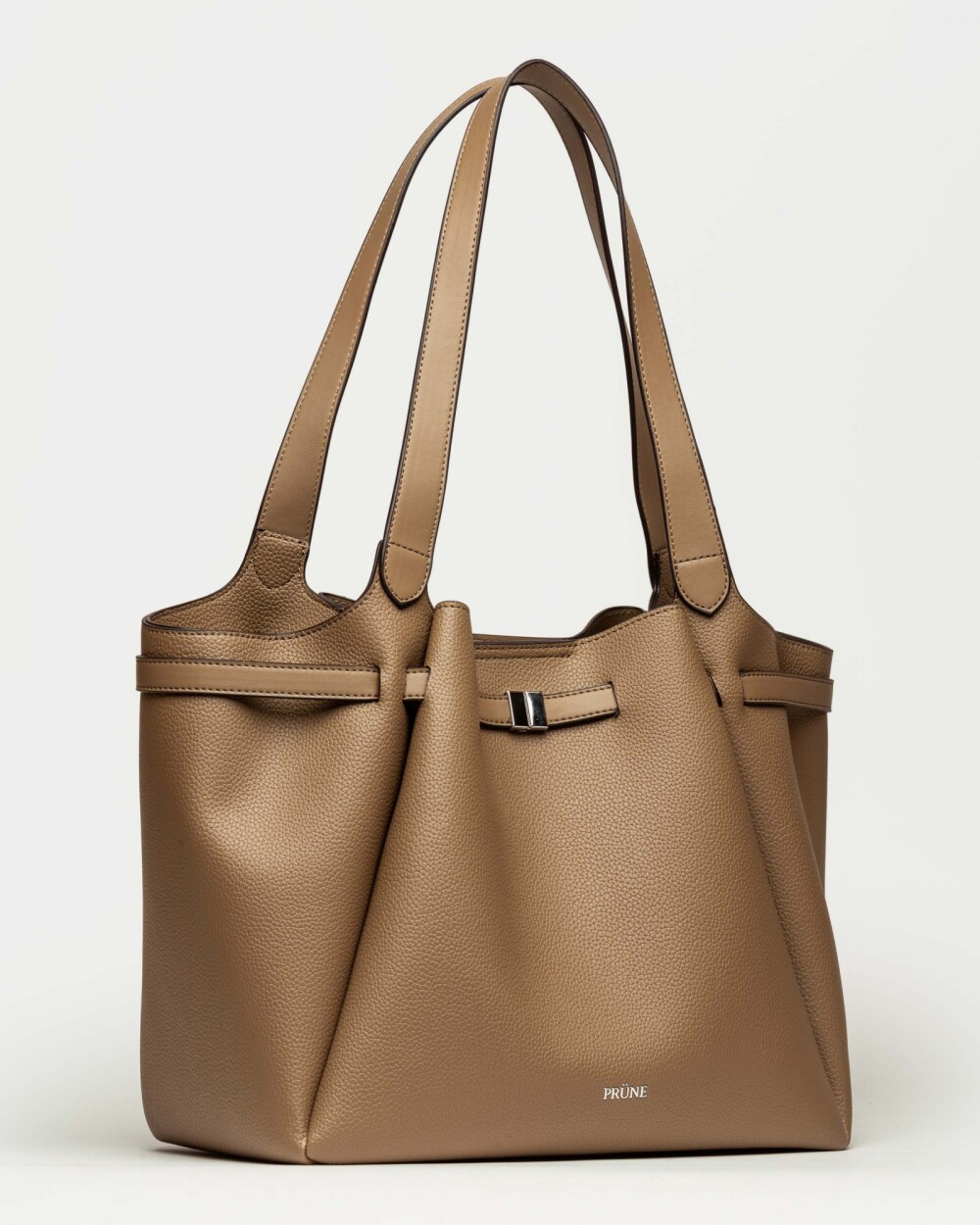 Bolso Marble en efecto cuero graneado Taupe