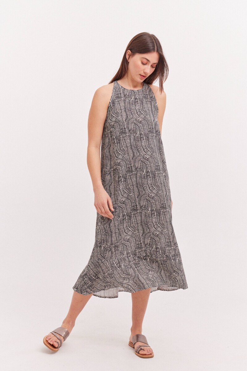 Vestido New Sunset Estampa Negro