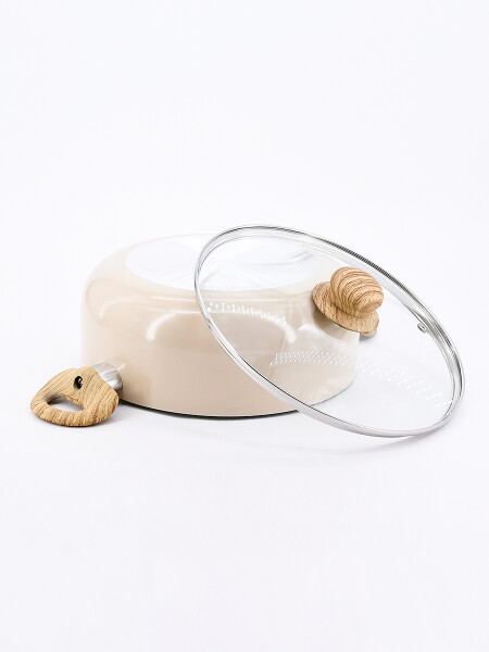 OLLA BEIGE CON TAPA BEIGE