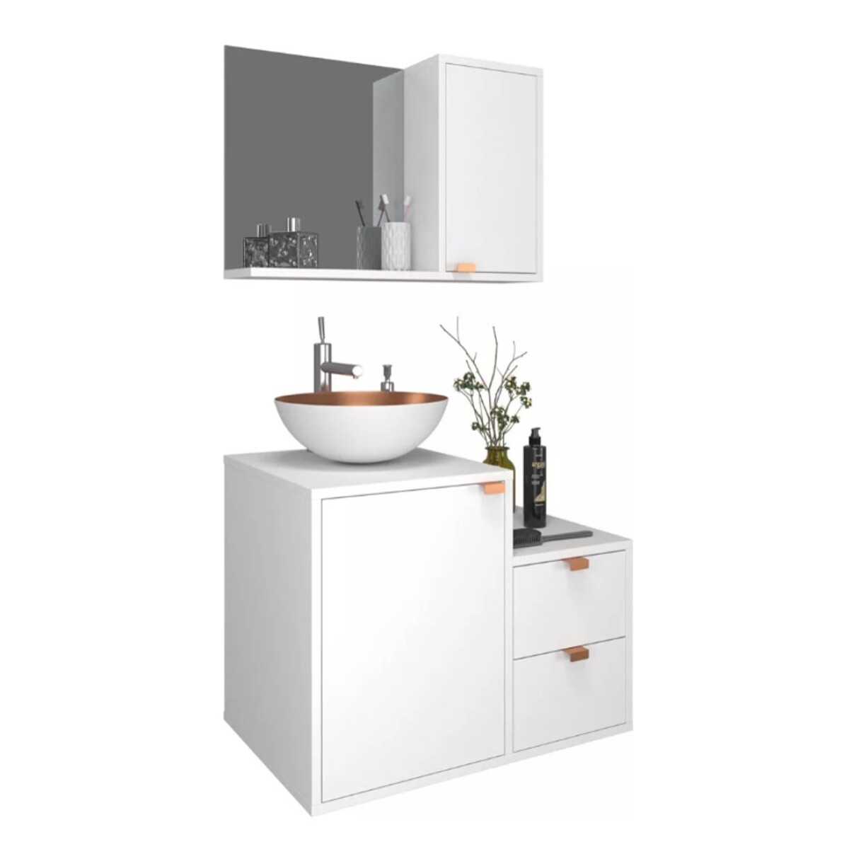 Mueble De Baño Sol C/espejo Blanco 1415-4 
