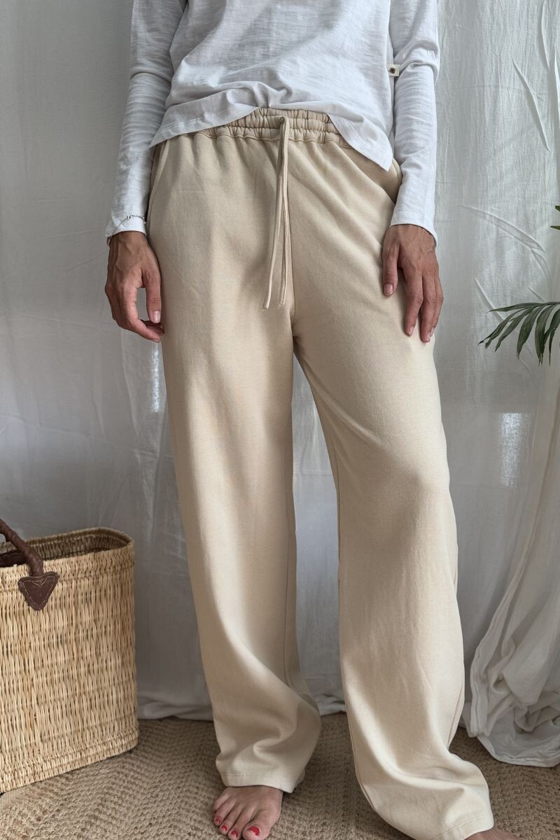 Pantalón recto winter Crema