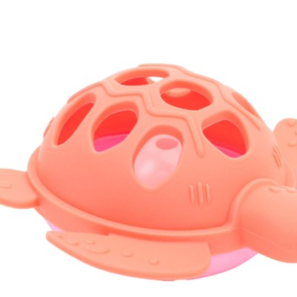 Mordillo sonajero silicona TORTUGA BUBA rosa