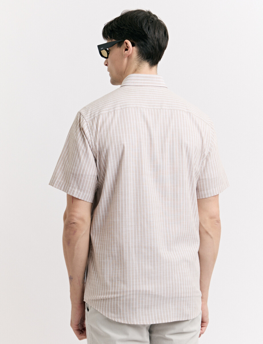 012676 CAMISA HARRY Beige/blanco