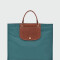 Longchamp - Bolso tote con solapa y botón a presión, Cabas Aguamarina