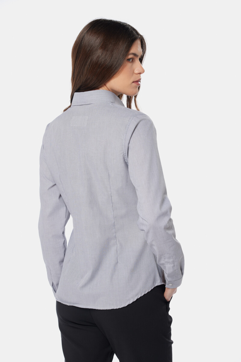 CAMISA ENTALLADA RAYADA - Negro 