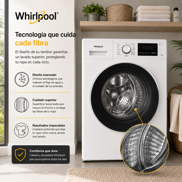 Lavarropas Whirlpool 7kg Wnq75abdna Inverter LAVARROPAS WHIRLPOOL 7.5KG WNQ75ABDNA BL