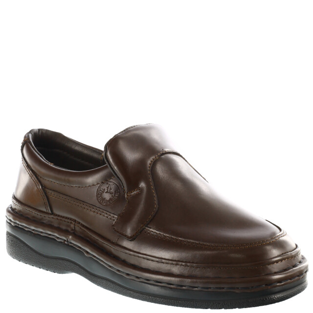Zapato de Hombre Lombardino Mocasin Calsuave con elastico Marrón