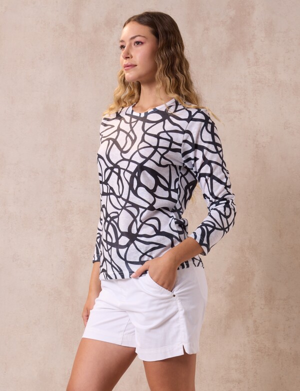 Buzo Printed BLANCO/NEGRO